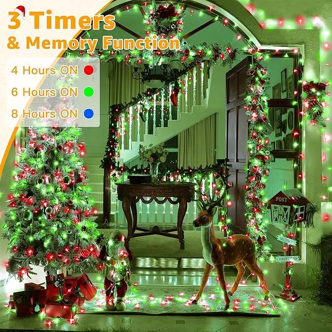 Ollny Christmas Lights Outdoor 800LED 262FT, Red and Green Plug in Fairy Lights with Remote, 8 Modes Waterproof Timers Dimmable LED String Lights for Indoor House Outside Bedroom Patio Balcony by GreenHaven Gardens