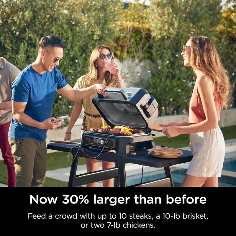 Ninja OG951 Woodfire Pro Connect Premium XL Outdoor Grill & Smoker, Bluetooth, App Enabled, 7-in-1 Master Grill, BBQ Smoker, Outdoor Air Fryer, Woodfire Technology, 2 Built-In Thermometers, Black by GreenHaven Gardens