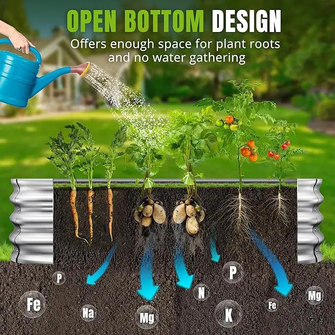 Sponvatt Raised Garden Bed - Outdoor Galvanized Raised Garden Bed Planter Boxes, Large Oval Metal for Gardening Planter Box Kit,Suitable for Vegetables,Herbs (Silver, 6x3x1 Ft) by GreenHaven Gardens