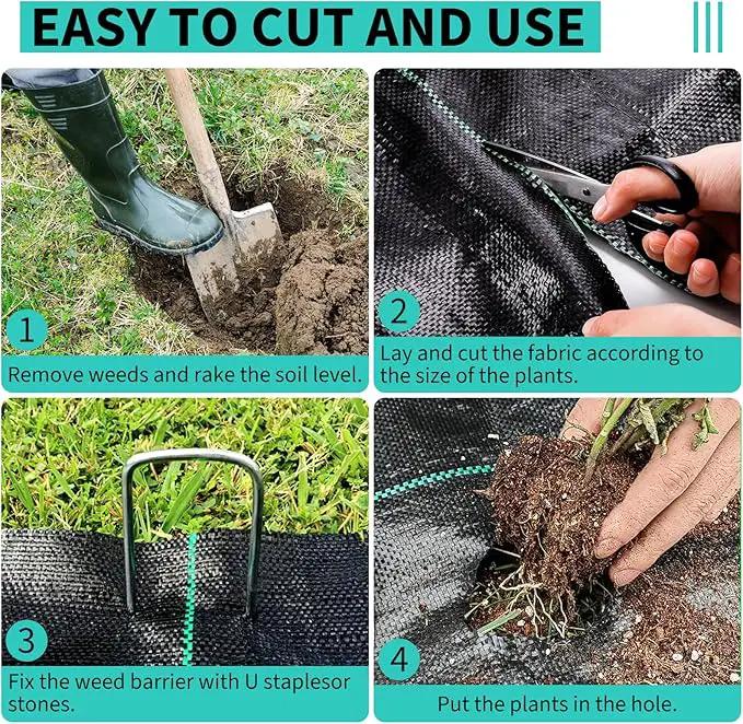 4ftx600ft Heavy Duty Weed Barrier Landscape Fabric – Durable Woven Driveway Garden Cloth for Weed Control, Ground Cover, Landscaping – Long-Lasting Geotextile Fabric – 3.2oz by GreenHaven Gardens