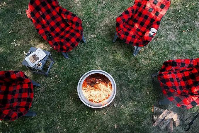 CITYBONFIRES The Chair Blanket™ Reversible Waterproof with Sherpa Lining – Portable Outdoor Cover for Camping, Sports & Patio – Folds into Carry Pouch with Strap - Buffalo Plaid by GreenHaven Gardens