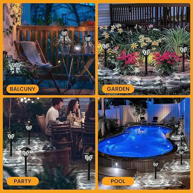 GIGALUMI Solar Lights Outdoor Waterproof, 8 Pack LED Solar Garden Lights, Solar Lights for Outside, Garden Decor for Yard, Patio, Landscape, Planter, Walkway (Cold White) by GreenHaven Gardens