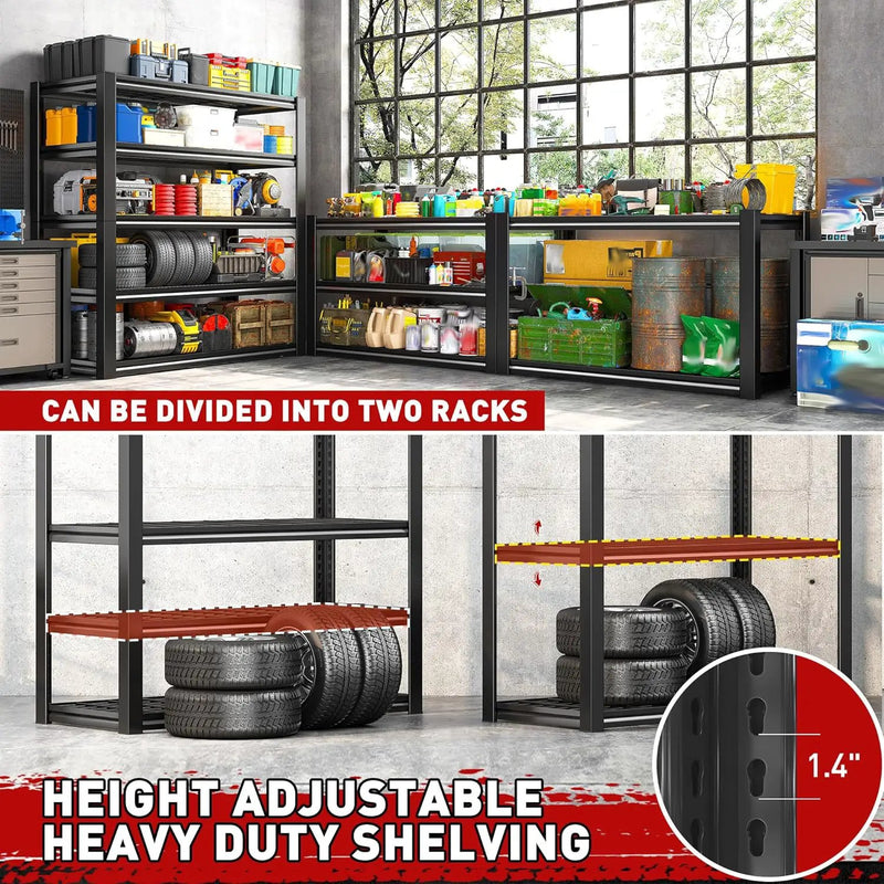 REIBII Garage Shelving 3000LBS, Heavy Duty Storage Shelves, Adjustable Industrial Metal Shelving Unit for Garage, Basement, Pantry, Warehouse,Commercial, 36" W x 16" D x 72" H, 3 Pack by GreenHaven Gardens