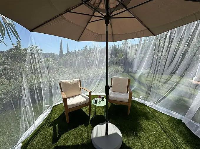 Mosquito Net for Umbrella 11 FT | Large Sizes & Fabric Designed for Outdoors | Insect House Screen Netting for Patio, Porch & Garden Terrace | Outside Canopy Bug & Fly Protection Enclosure by GreenHaven Gardens