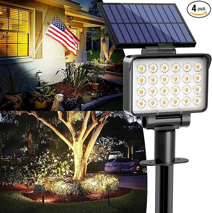 Solar Spot Lights Outdoor Waterproof for Flag, Tree, House, Garden, Yard, Landscape Spotlights for Accent Uplighting Halloween Christmas Decorations-4 Pack by GreenHaven Gardens