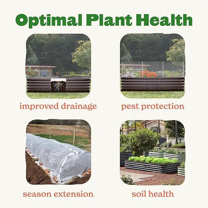Epic Gardening 5-in-1 Modular Galvanized Raised Garden Bed Kit, 30" Short Metal Planter Box, Durable Aluzinc Steel Raised Garden Bed Outdoor for Vegetables, Herbs, Flowers & Fruits - Round Light Clay by GreenHaven Gardens
