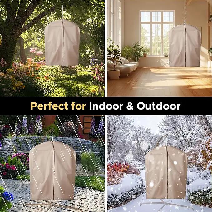 ADVOKAIR Hammock Chair Swing & Cover Set (500 lbs Max) – Hanging Rope Swing for Bedroom, Outdoor, Patio, Porch with Sturdy Steel Bar & Anti-Slip Rings + All-Weather Rain Cover for Storage Protection by GreenHaven Gardens