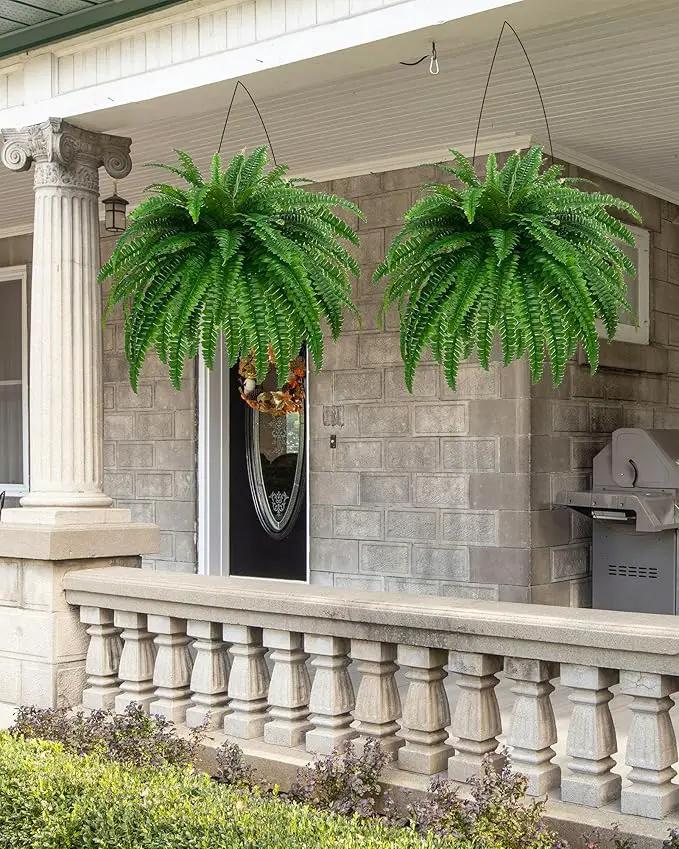 GYERB Large Fake Boston Ferns, 88 Branches Artificial Ferns, Faux Fern Plants for Home, Office, Garden Indoor Outdoor Decoration(48 inch,1pack) by GreenHaven Gardens