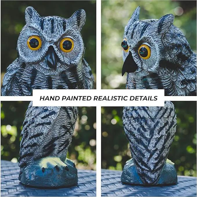 Galashield Owl Decoy to Scare Birds Away | Plastic Owls to Scare Birds Away | Owl Statue for Garden & Outdoors by GreenHaven Gardens