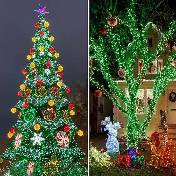 KNONEW 403ft 1000 LED Christmas String Lights Outdoor 8 Modes & Timer Fairy Light Plug in Waterproof LED Fairy Lights for Xmas Yard Tree Wedding Party Holiday Decorations (Green) by GreenHaven Gardens