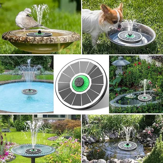 Solar Fountain for Bird Bath Glass - No Battery, 3.5W Solar Bird Bath Fountains Green Flower with 4 Fixed Rods & 7 Nozzles, Solar Powered Water Fountain for Bird Bath,Pond,Pool,Outdoor,Garden by GreenHaven Gardens