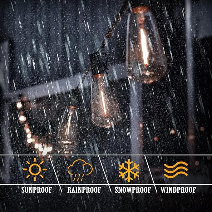 DAMAING Outdoor String Lights 150 FT Patio Lights String with 75 Dimmable ST38 Plastic LED Bulbs,Vintage Shatterproof Edison String Lights Waterproof for Bistro Balcony Backyard and Gazobos. by GreenHaven Gardens