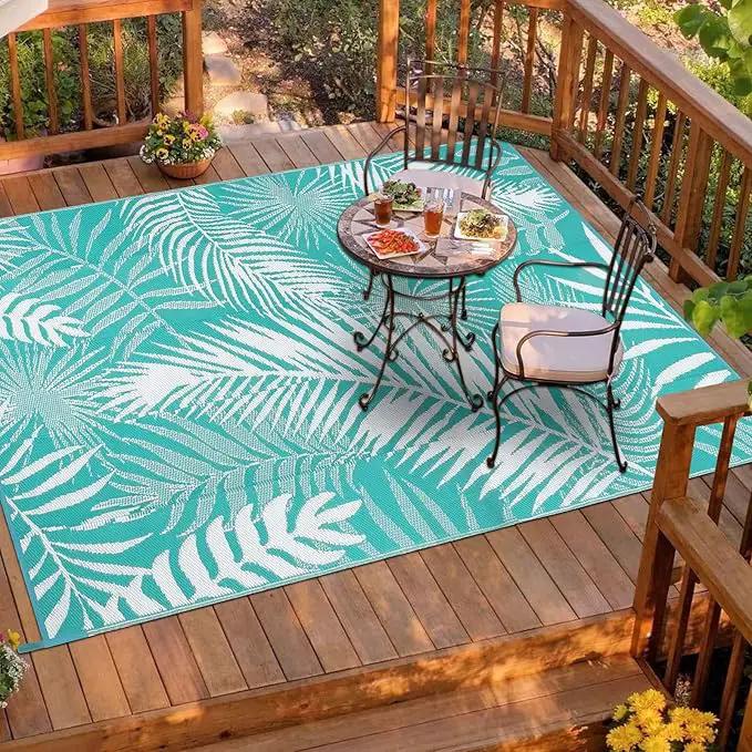 HiiARug Outdoor Rug 5x7 Reversible Plastic Straw Rug Waterproof Patio Rugs for Patios Clearance RV Mat for Outside Outdoor Carpet for RV Porch Deck Beach Camper Backyard by GreenHaven Gardens