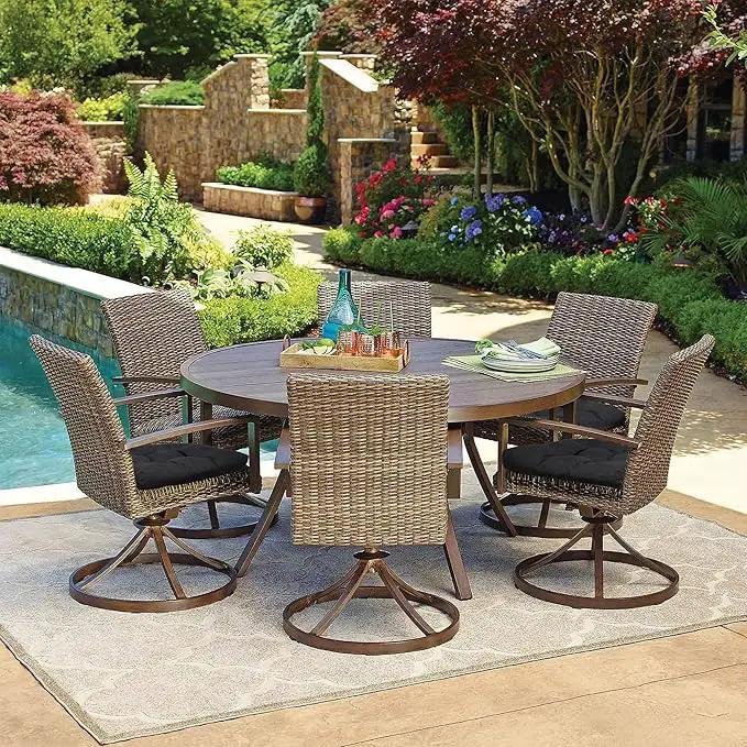 RACE LEAF Outdoor Cushions 19" x 19" Patio Chair Seat Pads, Set of 2 Thick Fill Tufted Square Patio Cushions, Water-Resistant Olefin Chair Seat Cushion with Ties for Non-Slip Support, Black by GreenHaven Gardens