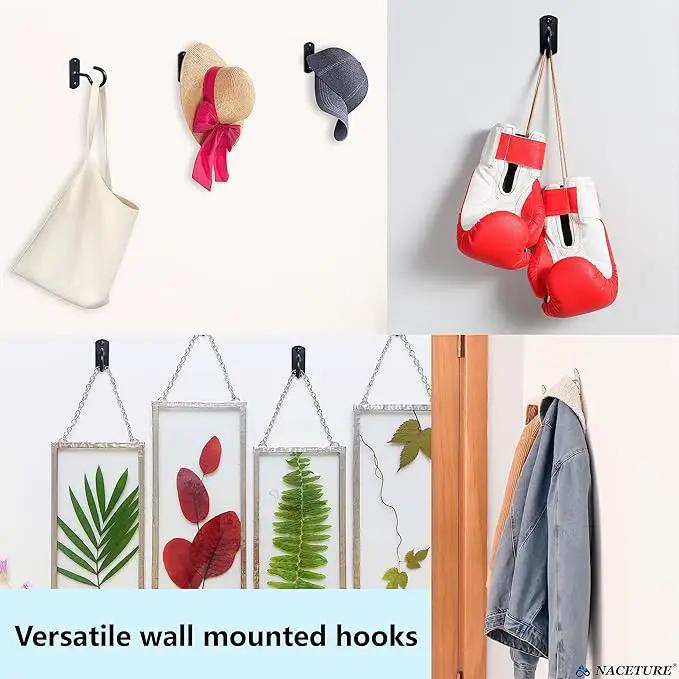 NACETURE Ceiling Hooks for Hanging Plants 2 Pack - Square Wall Mount Plant Hanger Indoor Hanging Hooks Metal Plant Bracket Iron Lanterns Hangers for Wind Chimes, Planters (2.5" Black 2 Pack) by GreenHaven Gardens