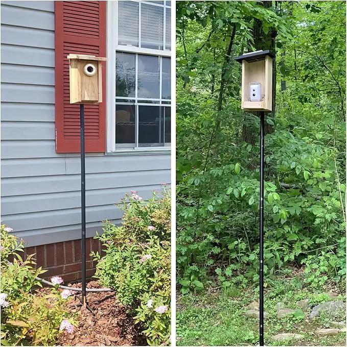 Bird Feeder Pole, 92in Adjustable Bird House Pole for Outdoors, Heavy Duty Smart Feeder Pole Mount Kit for Feeders, Birdhouse, Weather Station, Birdwatching by GreenHaven Gardens