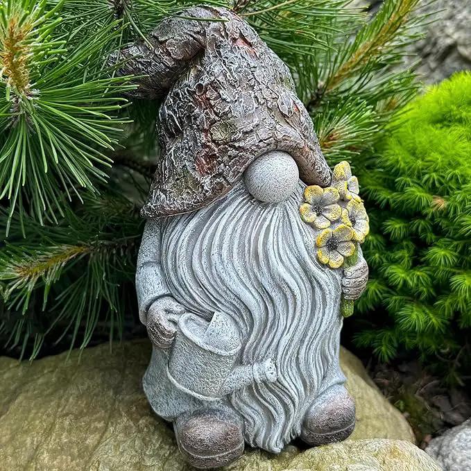 Mood Lab Garden Gnome - Key Hider Gnome Figurine - 9.25 Inch Lawn Statue - for Outdoor or House Decor by GreenHaven Gardens