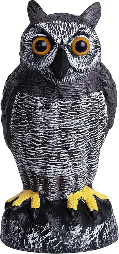 Galashield Owl Decoy | Plastic Owls to Scare Birds Away | Owl Statue for Garden & Outdoors - Pack of 3 by GreenHaven Gardens