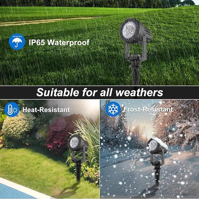 Blue Solar Spot Lights Outdoor,2 Pack Solar Landscape Spotlights IP65 Waterproof 9.8ft Cable, Auto On/Off Outdoor Wall Lights for Garden Yard Driveway Porch Walkway Pool (1-in-1) by GreenHaven Gardens