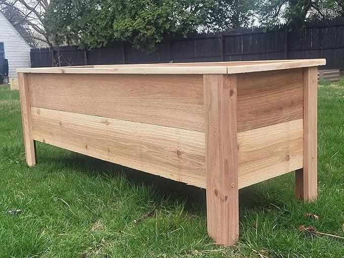 Handmade Custom Heavy Duty Rectangular Raised Cedar Wood Garden Planter Box – 46", 36", 24" – Indoor/Outdoor Farmhouse Style for Flowers & Vegetables – Made in USA (46" L x 15.5" W x 16.5" H) by GreenHaven Gardens