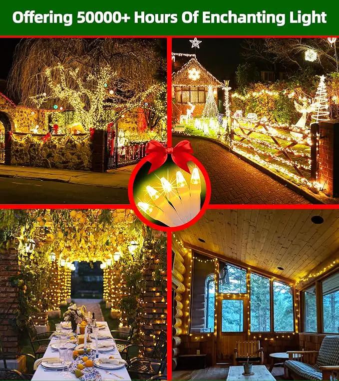 750 LED 246FT Christmas Lights Outdoor, Super Long Waterproof Christmas String Lights with 8 Modes, Christmas Tree Lights with Timer Memory for Fence Garden Xmas Wedding Party Decor Warm White by GreenHaven Gardens