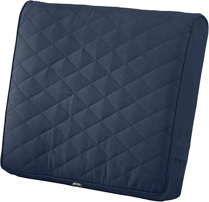 Classic Accessories Montlake FadeSafe Water-Resistant 25 x 22 x 4 Inch Wide Back Patio Quilted Lounge Cushion, Navy by GreenHaven Gardens