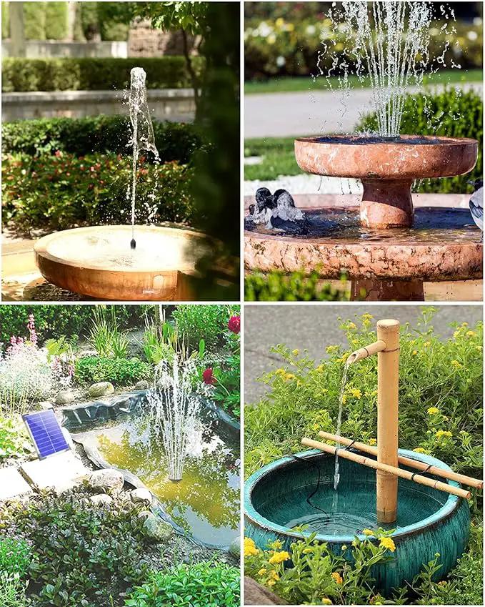 Biling Solar Water Pump for Bird Bath, 6.5W Solar Panel Kit Outdoor Solar Fountain with DIY 5ft Tubing for Small Ponds Garden and Pool by GreenHaven Gardens