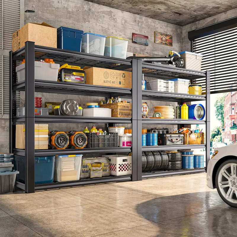 REIBII 3010LBS Storage Shelves 72" H Garage Shelving Heavy Duty Metal Shelving 5 Tier Adjustable Metal Shelves for Storage for Kitchen Pantry Warehouse Basement 72" H x 35.5" W x 16" D, 2 Pack by GreenHaven Gardens