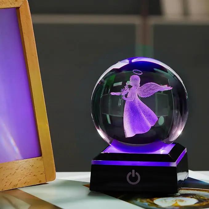 Qianwei 3D Crystal Guardian Angel Figurines - Angel Statue Stuff, Paperweight, Sympathy & Birthday Gifts for Christian & Best Friend Keepsake by GreenHaven Gardens