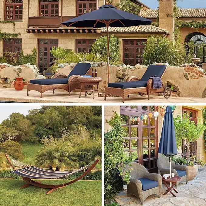 Classic Accessories Montlake Water-Resistant 21 x 22 x 4 Inch Patio Lounge Back Cushion, Heather Indigo Blue, Outdoor Loveseat Cushions by GreenHaven Gardens