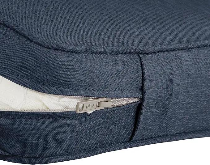 Classic Accessories Montlake Water-Resistant 25 x 18 x 4 Inch Patio Lounge Back Cushion, Heather Indigo Blue, Outdoor Loveseat Cushions by GreenHaven Gardens
