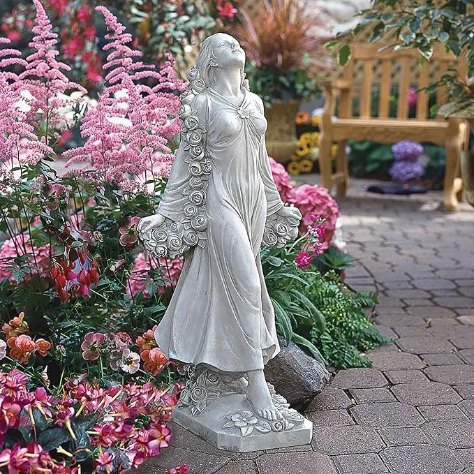 Design Toscano KY47018 Flora Divine Patroness of Gardens Roman Statue, 14 Inches Wide, 14 Inches Deep, 31 Inches High, Antique Stone Finish by GreenHaven Gardens
