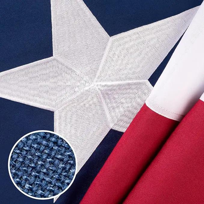 Texas Flag 2x3 ft Deluxe Super Tough Series, Heavy Duty Spun Polyester, All Weather TX Flag High Wind with Embroidered Stars, Brass Grommets, Sewn Stripes, Durable Texas Flags Outdoor Outside by GreenHaven Gardens