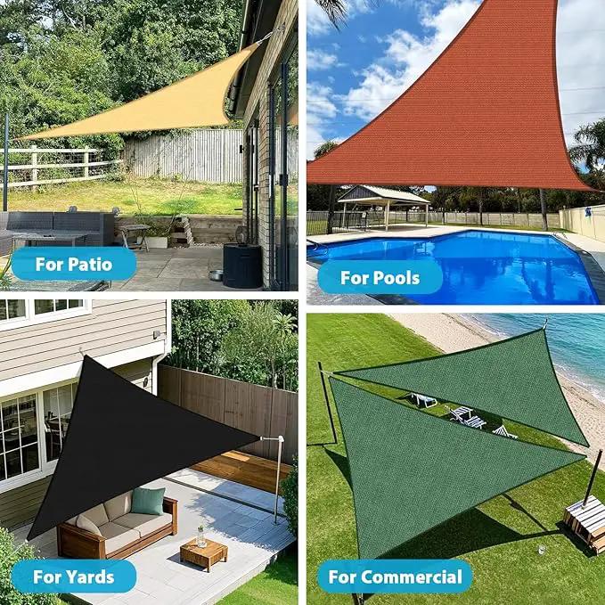Amagenix Sun Shade Sail 18'X18'X18' Curved Edge Outdoor Shade Canopy Black Breathable 95% UV Block Shade Cloth for Patio Garden Backyard (We Make Custom Size) by GreenHaven Gardens