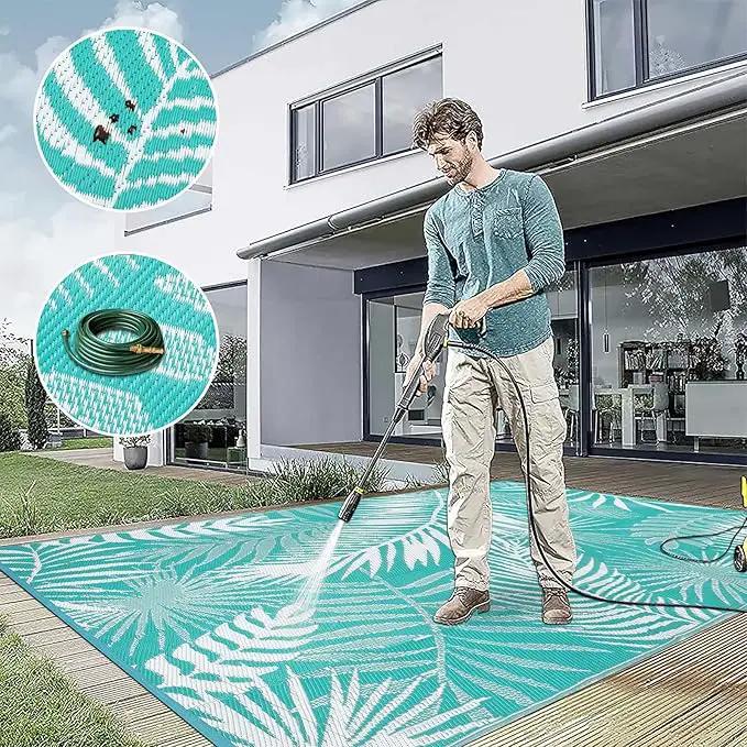 HiiARug Outdoor Rug 6x9Ft Waterproof for Patios Clearance, Reversible Plastic Straw Patio Mat Large Area Rugs RV Mats for Outside Trailers Campers Porch Deck Beach Backyard by GreenHaven Gardens