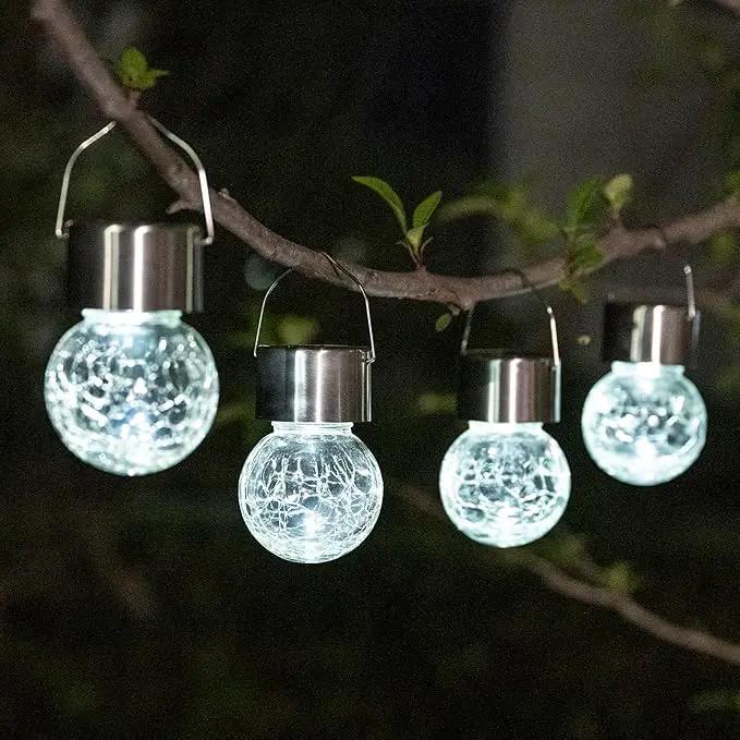 GIGALUMI 12 Pack Solar Outdoor Lights, Solar Hanging Lights for Christmas Decoration-Cracked Glass Solar Lights Outdoor Waterproof for Garden, Yard, Fence, Tree(Cold White) by GreenHaven Gardens