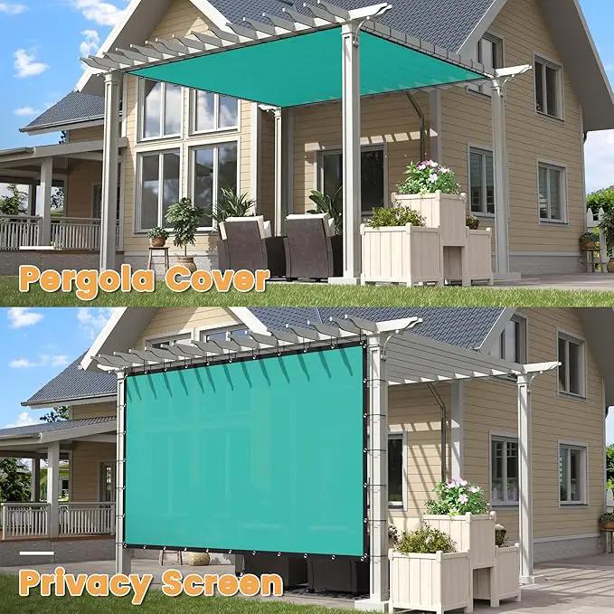 VICLLAX Shade Fabric Sun Shade Cloth with Every 2 FT Grommets for Patio Garden Pergola Cover Canopy 3x21 FT, Turquoise by GreenHaven Gardens