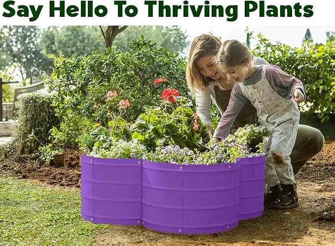 Galvanized Raised Garden Beds Outdoor // 3×3×1 ft Planter Raised Beds for Gardening, Vegetables, Flowers // Large Metal Garden Box (Purple) // Patented Tool-Free Design by GreenHaven Gardens