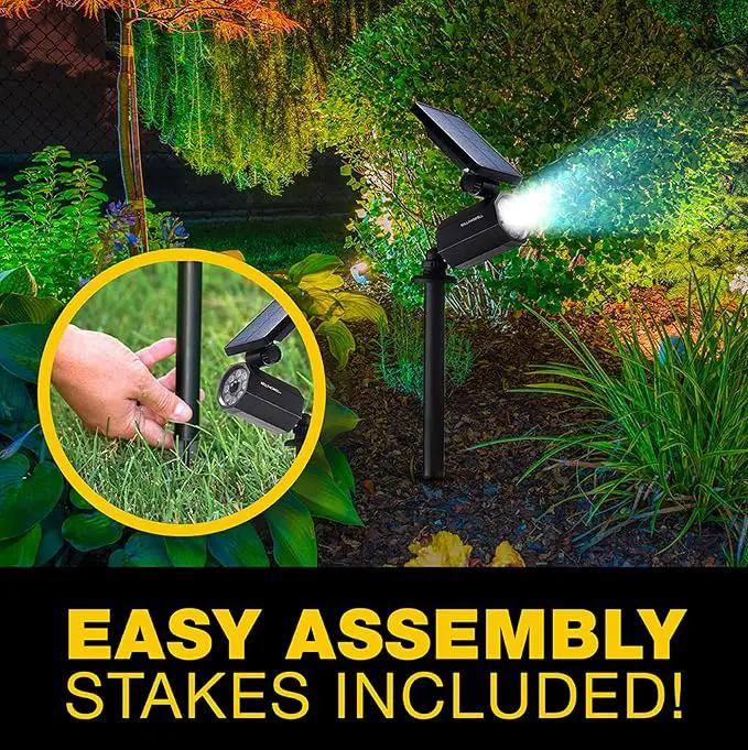 Bell+Howell Bionic Spotlight Motion Solar Spot Lights Outdoor Waterproof, Solar Landscape Lights, Outdoor Solar Yard Lights Weather Resistant, Super Bright LED Lights, for Garden, Lawn As Seen On TV by GreenHaven Gardens