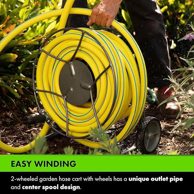Yard Butler Compact Hose Reel Cart with Wheels Heavy Duty 100 Foot Metal Hose Reel Suitable for Gardens, Lawns and Outdoor - IHTC-1 by GreenHaven Gardens