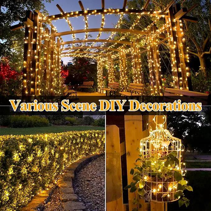 Ollny Solar String Lights for Outside, 2 Pack Total 132FT 400LED Solar Fairy Lights Outdoor, IP67 Waterproof 8 Modes String Lights for Tree Yard Garden Patio Party, Warm White by GreenHaven Gardens