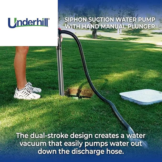 Underhill Big Gulp Pro Siphon Suction Water Pump 36 Inch Length with 72 Inch Outlet Hose, For Fluid Transfer, Water Removal, A-G3672CK by GreenHaven Gardens