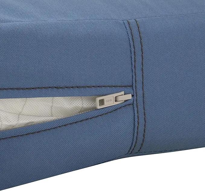 Classic Accessories Ravenna Water-Resistant 21 x 19 x 5 Inch Patio Seat Cushion, Empire Blue, Patio Loveseat Cushion by GreenHaven Gardens