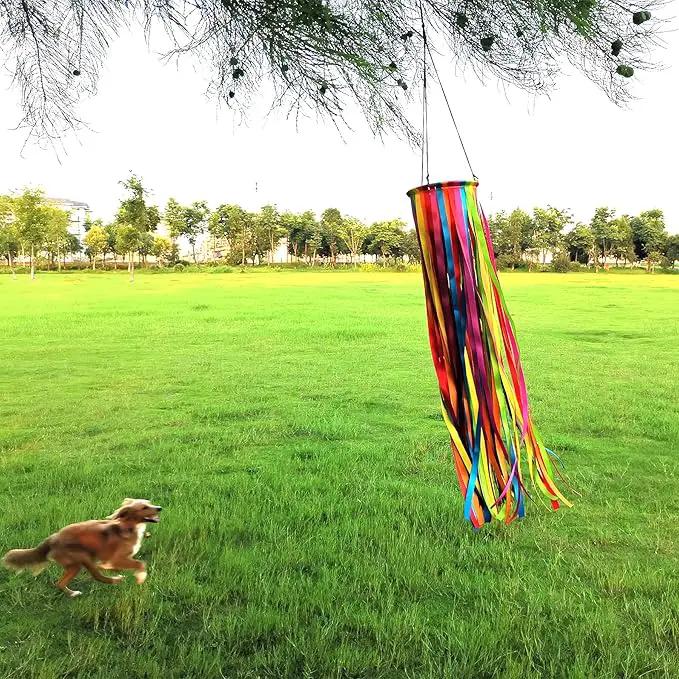 Satin Ribbon Windsock Streamer, Outdoor Decorations for Your Patio, Garden, Yard, Dock and Camper, 49-Inch, WS49-XZH by GreenHaven Gardens