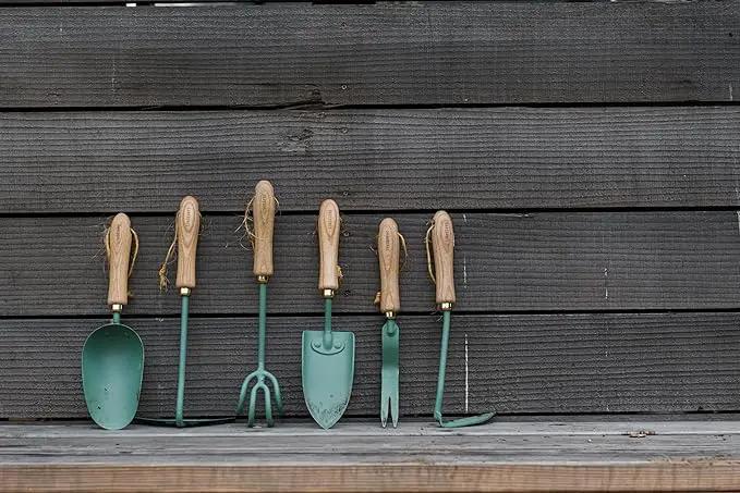 Barebones Dandelion Weeding Fork - Gardening Hand Tools - Japanese Hand Weeder, Weed Puller, and Weed Remover Tool (Ash/Mint) by GreenHaven Gardens