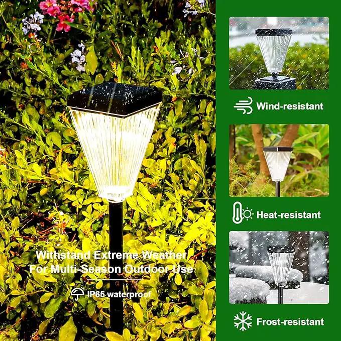 2 Pack Solar Post Lights Outdoor Waterproof IP65 Solar Fence Post Pillar Lights Landscape Stake Decorative Fence Yard Patio Walkway Pathway Light Up to 12 Hrs by GreenHaven Gardens
