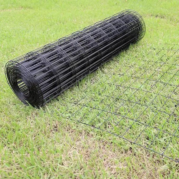 Black PVC Coated Welded Wire Fence 56 Inch x 50 Foot, 2 Inch x 4 Inch 14GA, Garden Border Fencing Roll Vinyl Coating Metal Wire Mesh Hardware Cloth for Yard Vegetable Plant Protection by GreenHaven Gardens