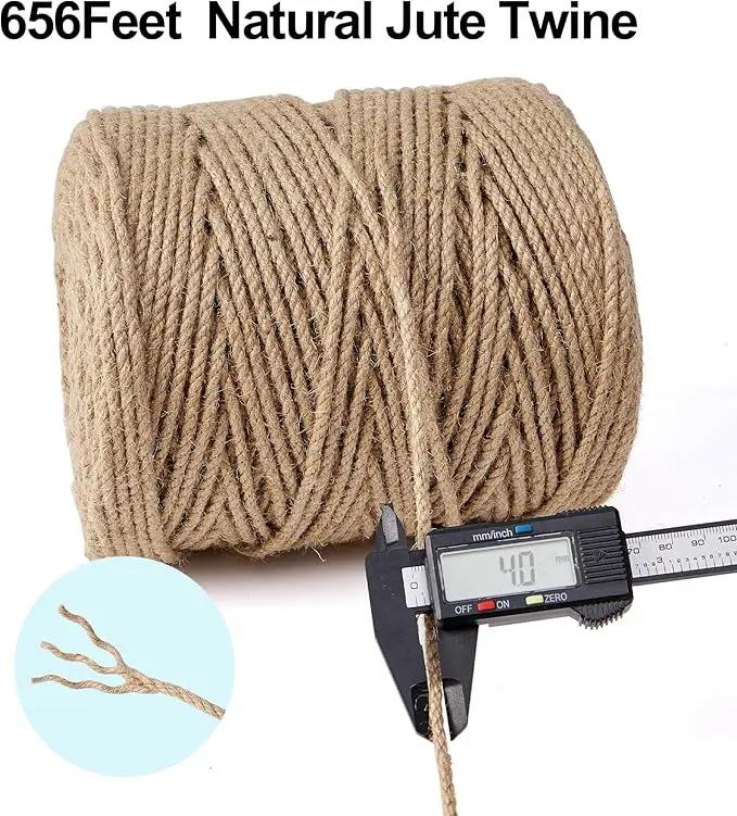 Natural Jute Twine,656 Feet 4mm Hemp Twine Rope for Gift Wrapping Craft Plant Garden Christmas Handmade Arts Decoration Packing String Home Decor by GreenHaven Gardens