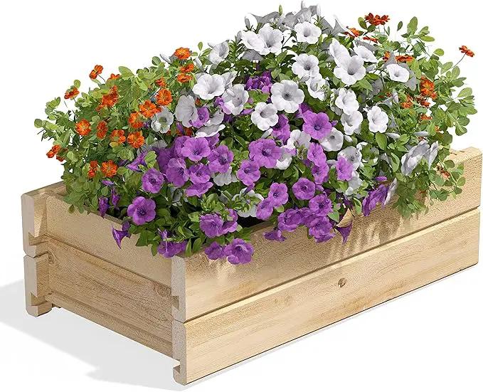 Greenes Fence Cedar Wood Planter Box, 21" x 11" x 7" - Made in USA with North American Cedar by GreenHaven Gardens