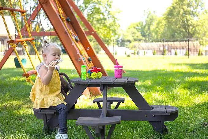 Jack & June Circular Cedar Picnic Table – 100% Cedar Wood – Weather Resistant – Perfect for Outdoor Dining and Entertaining by GreenHaven Gardens